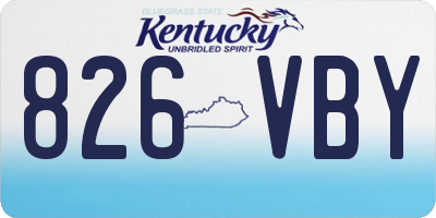 KY license plate 826VBY