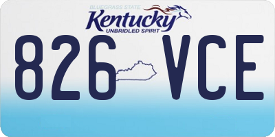 KY license plate 826VCE