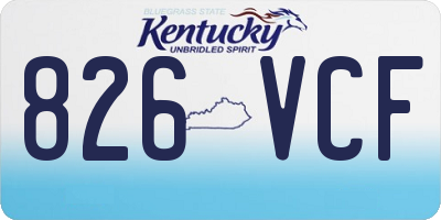 KY license plate 826VCF