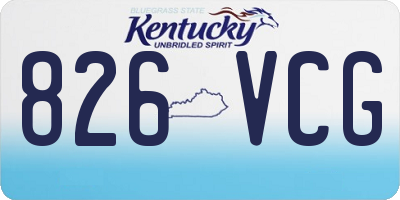 KY license plate 826VCG
