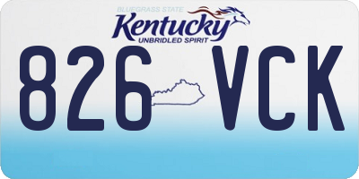 KY license plate 826VCK