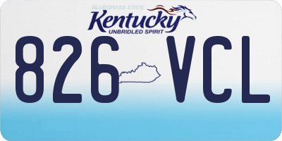 KY license plate 826VCL