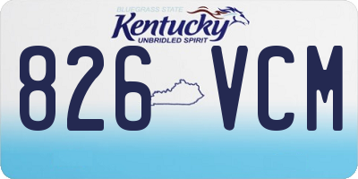 KY license plate 826VCM