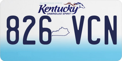 KY license plate 826VCN