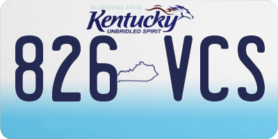 KY license plate 826VCS
