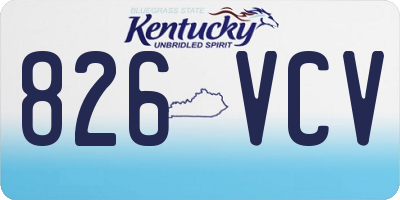 KY license plate 826VCV