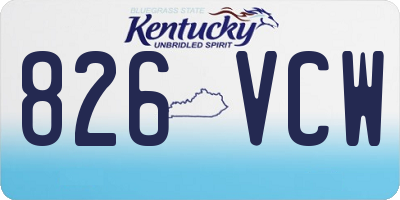 KY license plate 826VCW