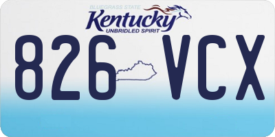 KY license plate 826VCX