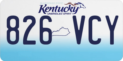 KY license plate 826VCY