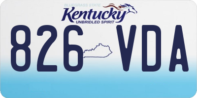 KY license plate 826VDA