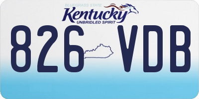 KY license plate 826VDB