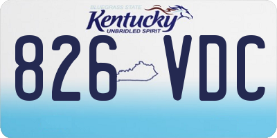KY license plate 826VDC