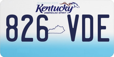 KY license plate 826VDE
