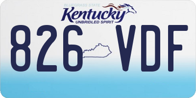 KY license plate 826VDF