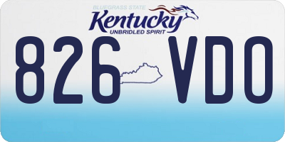 KY license plate 826VDO