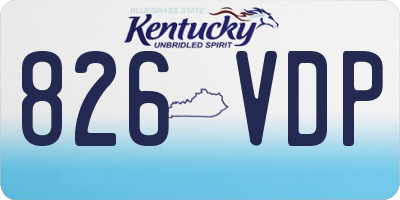 KY license plate 826VDP