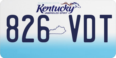 KY license plate 826VDT