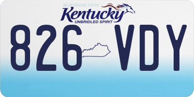 KY license plate 826VDY