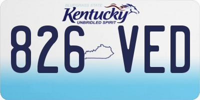 KY license plate 826VED