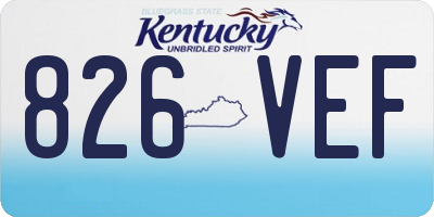 KY license plate 826VEF