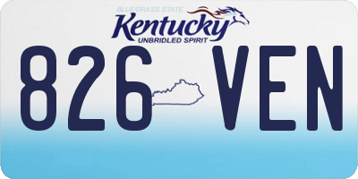 KY license plate 826VEN