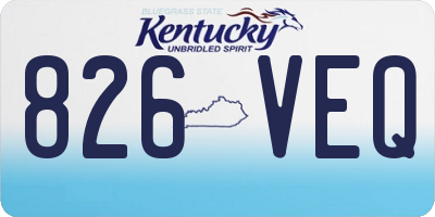 KY license plate 826VEQ