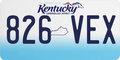 KY license plate 826VEX