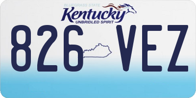 KY license plate 826VEZ