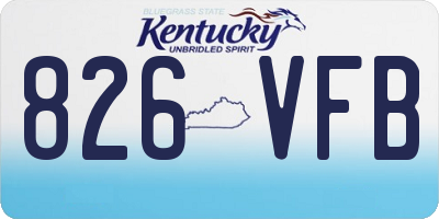 KY license plate 826VFB