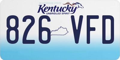 KY license plate 826VFD