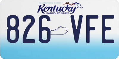 KY license plate 826VFE
