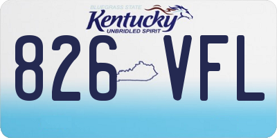 KY license plate 826VFL