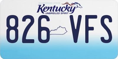 KY license plate 826VFS