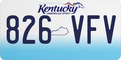 KY license plate 826VFV