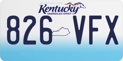 KY license plate 826VFX