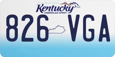 KY license plate 826VGA