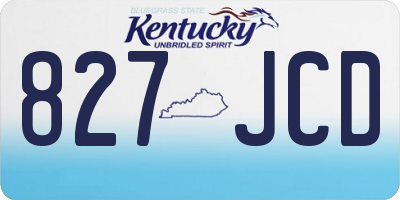 KY license plate 827JCD