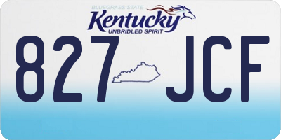 KY license plate 827JCF