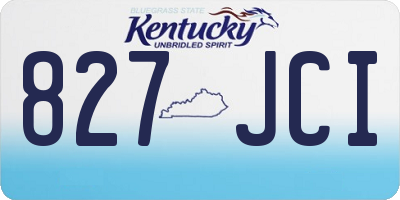 KY license plate 827JCI