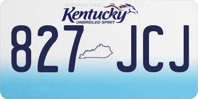 KY license plate 827JCJ