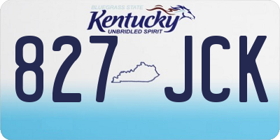 KY license plate 827JCK