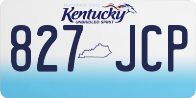 KY license plate 827JCP