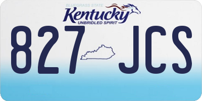 KY license plate 827JCS