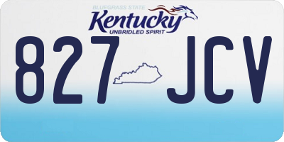 KY license plate 827JCV