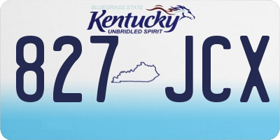 KY license plate 827JCX