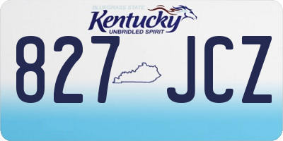 KY license plate 827JCZ