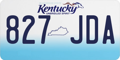 KY license plate 827JDA