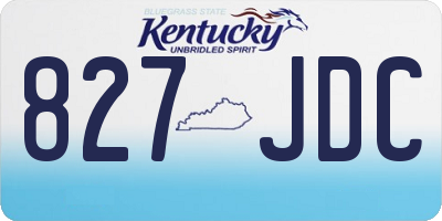 KY license plate 827JDC