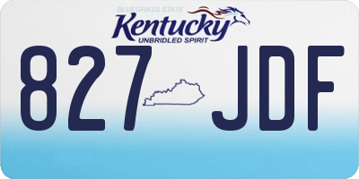 KY license plate 827JDF