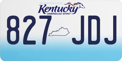 KY license plate 827JDJ